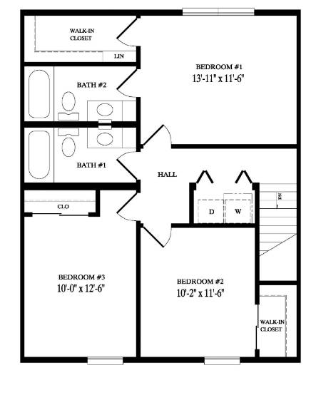 Pennington Townhouse Floor Plan Second Floor